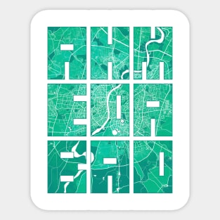 Ahmedabad, India City Map Typography - Watercolor Sticker